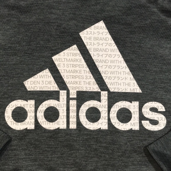 Adidas NWT Bos Matrix TI Heather Gray Insignia Hooded Pull-Over size M - Picture 5 of 11